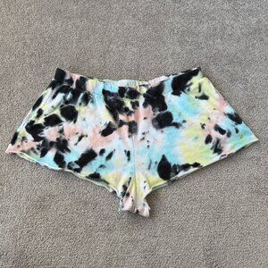 Colsie Women's Multicolored Tie Dye Fleece Elastic Waist Lounge Shorts Size L